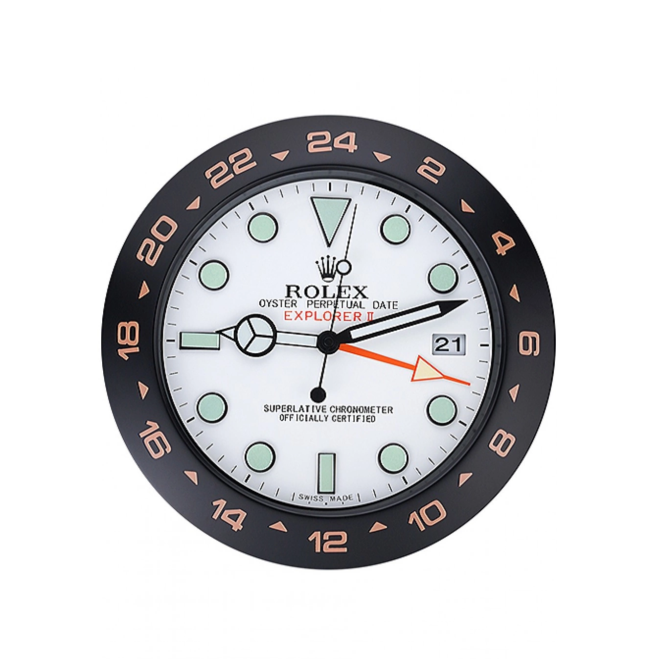 AAA Replica Watches Explorer Clock 622479 II Black-Orange Wall Rolex 0704